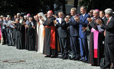 President of the Republic of Slovenia, Dr Danilo Türk, attending the memorial event commemorating the 10th anniversary of terrorist attacks of 11 September 2001 at the International Meeting for Peace (photo: Katharina Ebel/KNA)